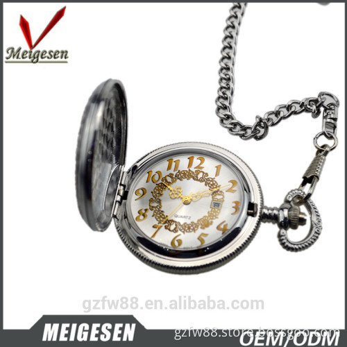 Colorful engrave design custom brand fashion pocket watch necklace for men and women